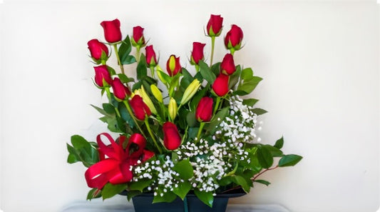 Rose Heart with Lilies