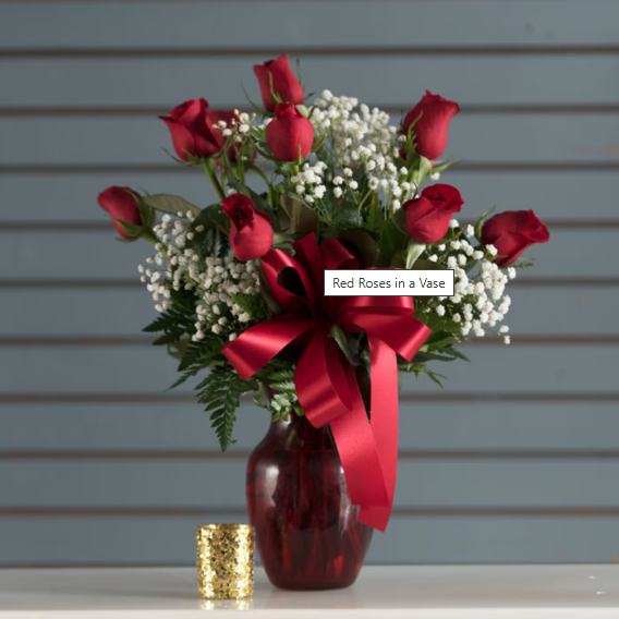 Red Roses in a Vase