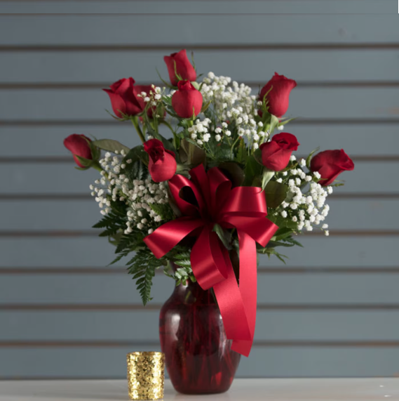 Red Roses in a Vase