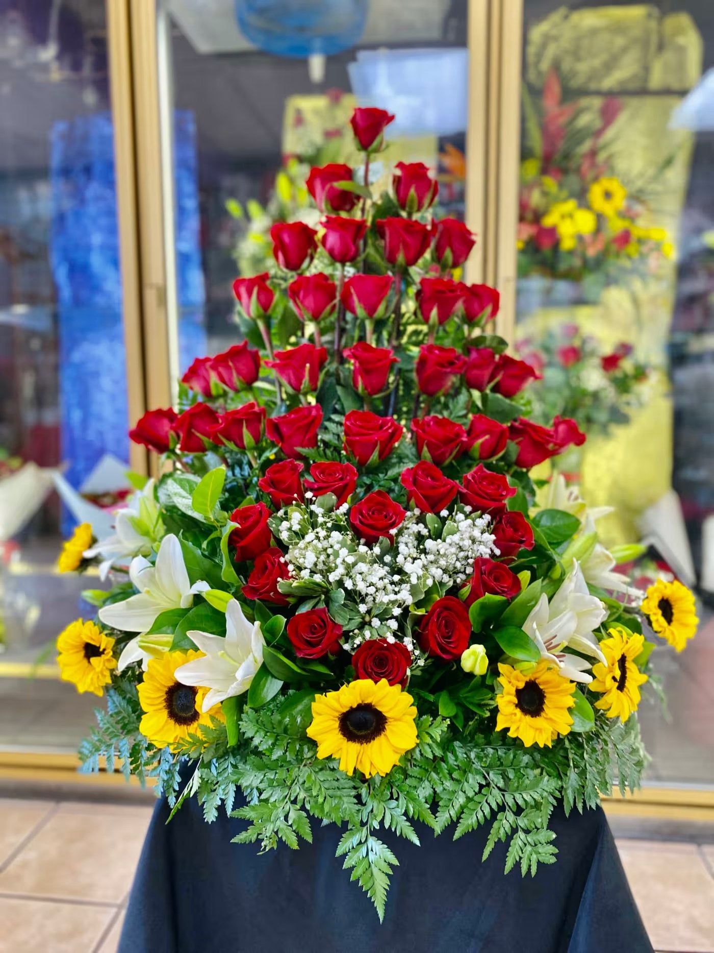 Rose Cake with Heart