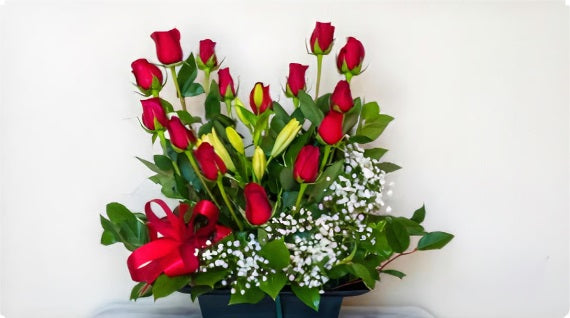 Rose Heart with Lilies